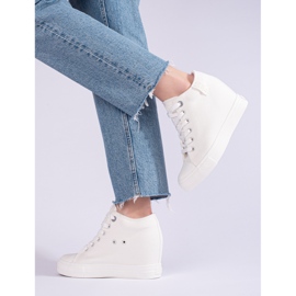 Baskets blanches à semelle compensée cachée pour femme Big Star LL274035 2