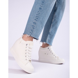 Baskets blanches à semelle compensée cachée pour femme Big Star LL274035 3