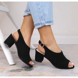 Sandales femme daim noir ajouré Potocki LE20003 le noir 2