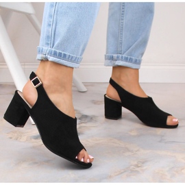 Sandales femme daim noir ajouré Potocki LE20003 le noir 3