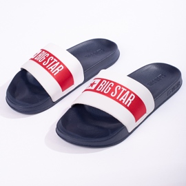 Chaussons homme légers Big Star LL174455 bleu marine blanc 2