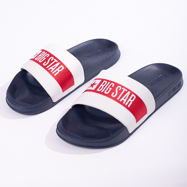 Chaussons homme légers Big Star LL174455 bleu marine blanc 2