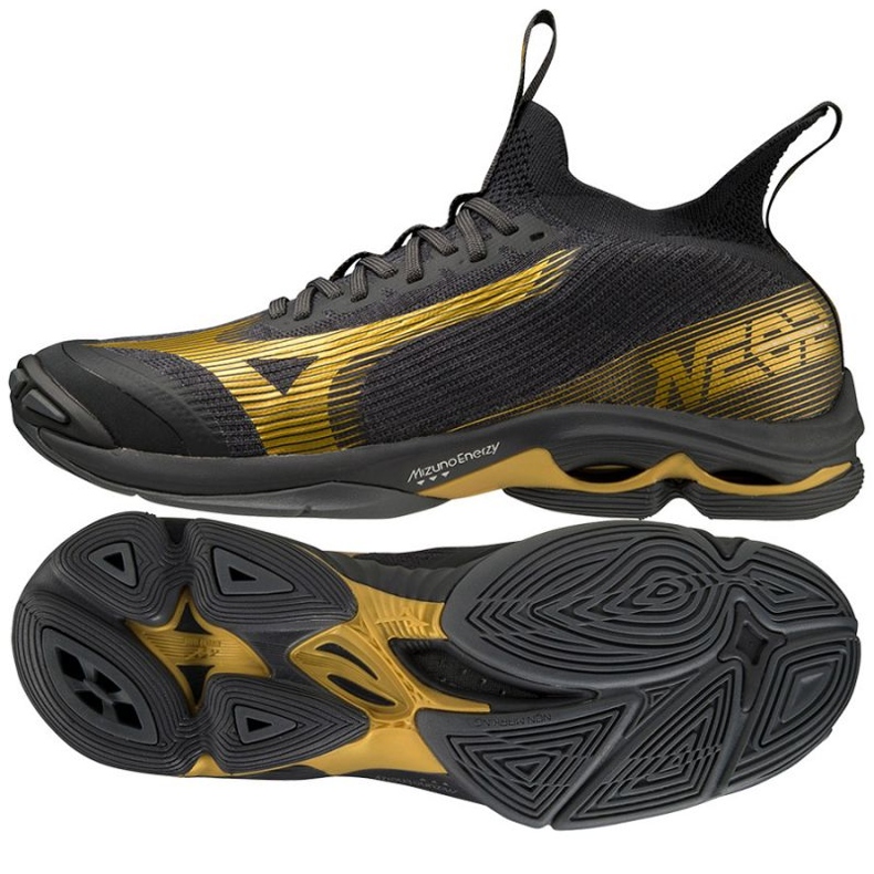 Mizuno Wave Lighting Neo2 M V1GA220241 chaussures de volley-ball le noir le noir 1