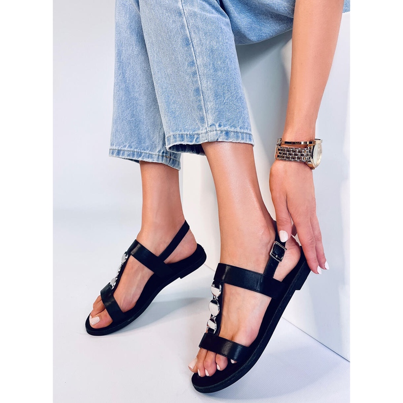 BM Sandales Cheek Black métallisées pour femmes le noir 2 BM Sandales Cheek Black métallisées pour femmes le noir 2