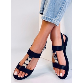 BM Sandales Cheek Black métallisées pour femmes le noir 1