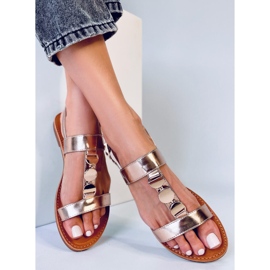 BM Sandales métallisées Cheek Champagne femme rose 1