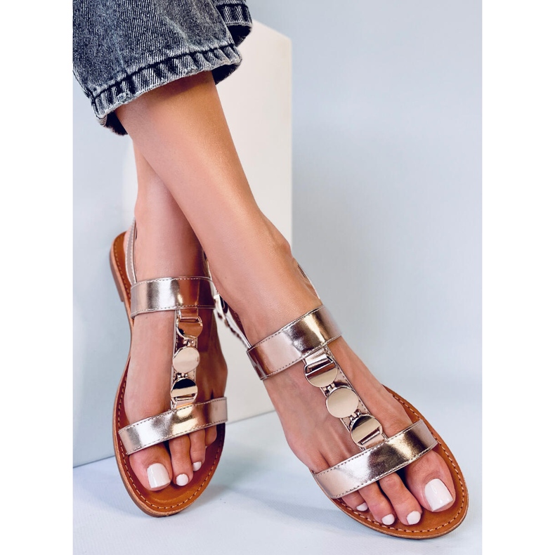 BM Sandales métallisées Cheek Champagne femme rose 1