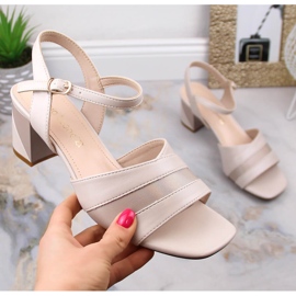 Sandales élégantes pour femmes sur un poteau beige Sergio Leone SK897 1 Sandales élégantes pour femmes sur un poteau beige Sergio Leone SK897 1