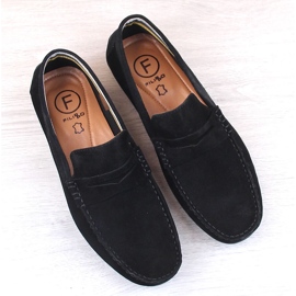 Mocassins homme cuir daim noir Filippo MP921 le noir 4