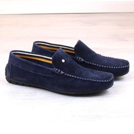 Mocassins homme cuir daim bleu marine Filippo MP923 3