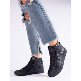Baskets montantes noires femme Big Star V274542 le noir 1