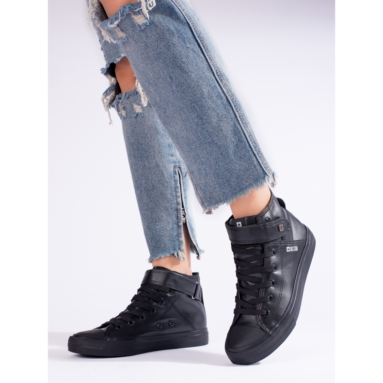 Baskets montantes noires femme Big Star V274542 1