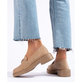 W. Potocki Mocassins femme en daim beige de chez Potocki 3