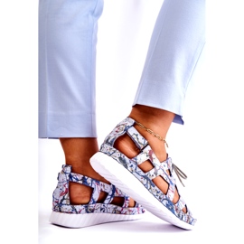 Maciejka Sandale Cuir Avec Velcro Pour Femme 05375-06 Bleu 4 Maciejka Sandale Cuir Avec Velcro Pour Femme 05375-06 Bleu 4