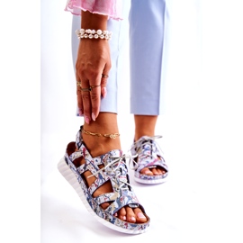 Maciejka Sandale Cuir Avec Velcro Pour Femme 05375-06 Bleu 1 Maciejka Sandale Cuir Avec Velcro Pour Femme 05375-06 Bleu 1