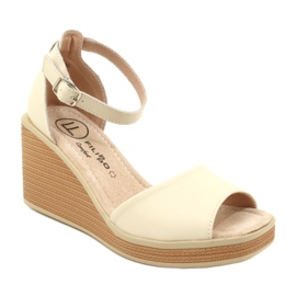 Filippo DS4507 BE Sandales compensées en cuir, Beige 1 Filippo DS4507 BE Sandales compensées en cuir, Beige 1