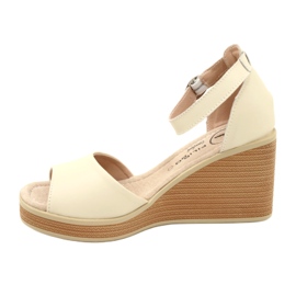 Filippo DS4507 BE Sandales compensées en cuir, Beige 2 Filippo DS4507 BE Sandales compensées en cuir, Beige 2