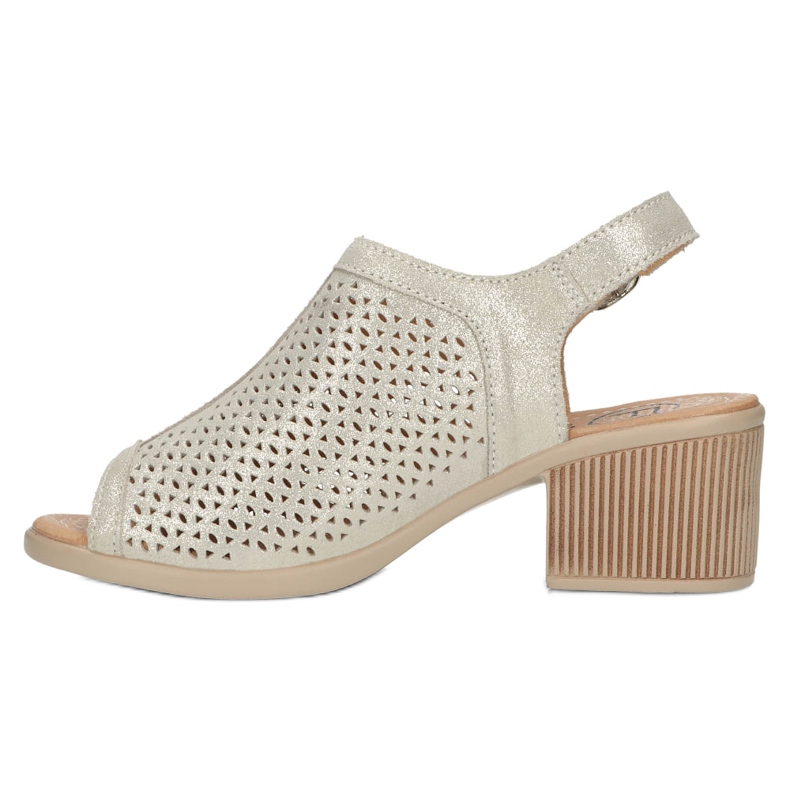 Sandales en cuir ajouré Filippo beige/or DS4475 doré 4