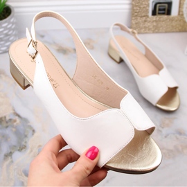 Sandales plates blanches pour femmes Sergio Leone SK829 1