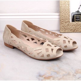 Ballerines femme dorées ajourées Jezzi ASA136-8 d'or 3