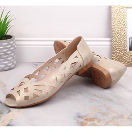 Ballerines femme dorées ajourées Jezzi ASA136-8 d'or 4