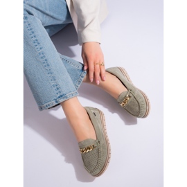 Mocassins en daim ajourés verts pour femmes de Shelovet 2