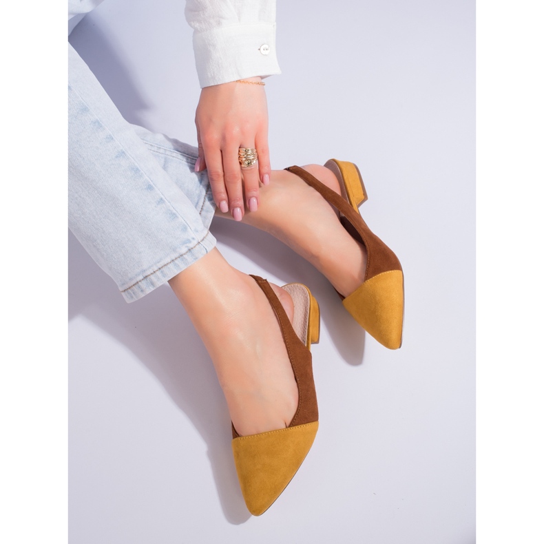 Escarpins à talon ouvert pour femmes Shelovet brun 1