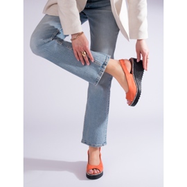 Sandales compensées orange de Shelovet 2