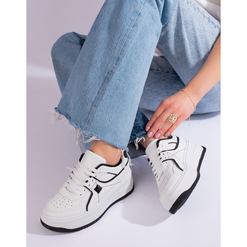 Chaussures de sport femme Shelovet blanc et noir 1