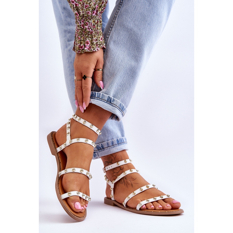 PG1 Sandales pour femmes avec clous décoratifs Blanc Dorothy blanche 2 PG1 Sandales pour femmes avec clous décoratifs Blanc Dorothy blanche 2