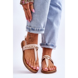 PG1 Sandales avec chaîne pour femmes Beige Jessica 1