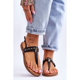 Sandales avec chaîne pour femmes Noir Jessica le noir 1