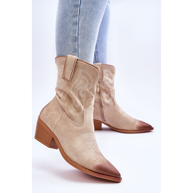 PG1 Santiags Klaira en daim beige 2