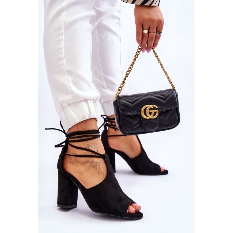 PG1 Sandales noires à talons hauts en daim Sophie le noir 2