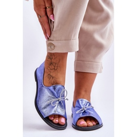 Ballerines en Cuir pour Femme Nicole 2660/066 Bleu 1