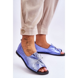 Ballerines en Cuir pour Femme Nicole 2660/066 Bleu 2