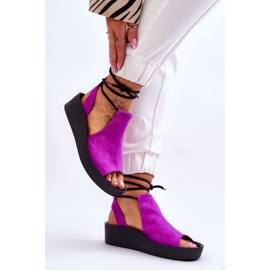 Sandales Compensées en Daim Nicole 2743/067 Fuchsia rose 5