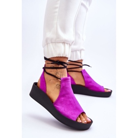 Sandales Compensées en Daim Nicole 2743/067 Fuchsia rose 3