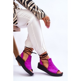 Sandales Compensées en Daim Nicole 2743/067 Fuchsia rose 6