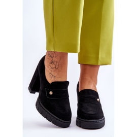 Vinceza Chaussures à talons hauts en daim élégantes noires Mintore 1