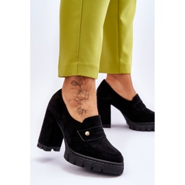 Vinceza Chaussures à talons hauts en daim élégantes noires Mintore le noir 2