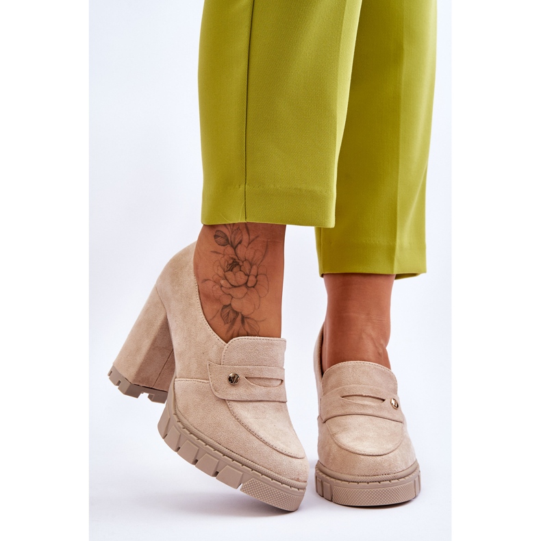 Vinceza Talons Hauts En Daim Élégants Beige Mintore 1