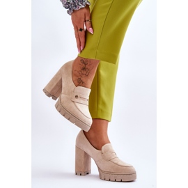 Vinceza Talons Hauts En Daim Élégants Beige Mintore 3