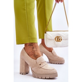 Vinceza Talons Hauts En Daim Élégants Beige Mintore 4