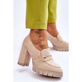 Vinceza Talons Hauts En Daim Élégants Beige Mintore 2