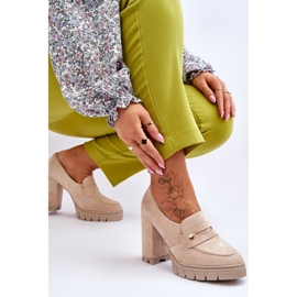 Vinceza Talons Hauts En Daim Élégants Beige Mintore 6