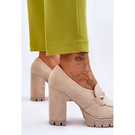 Vinceza Talons Hauts En Daim Élégants Beige Mintore 5