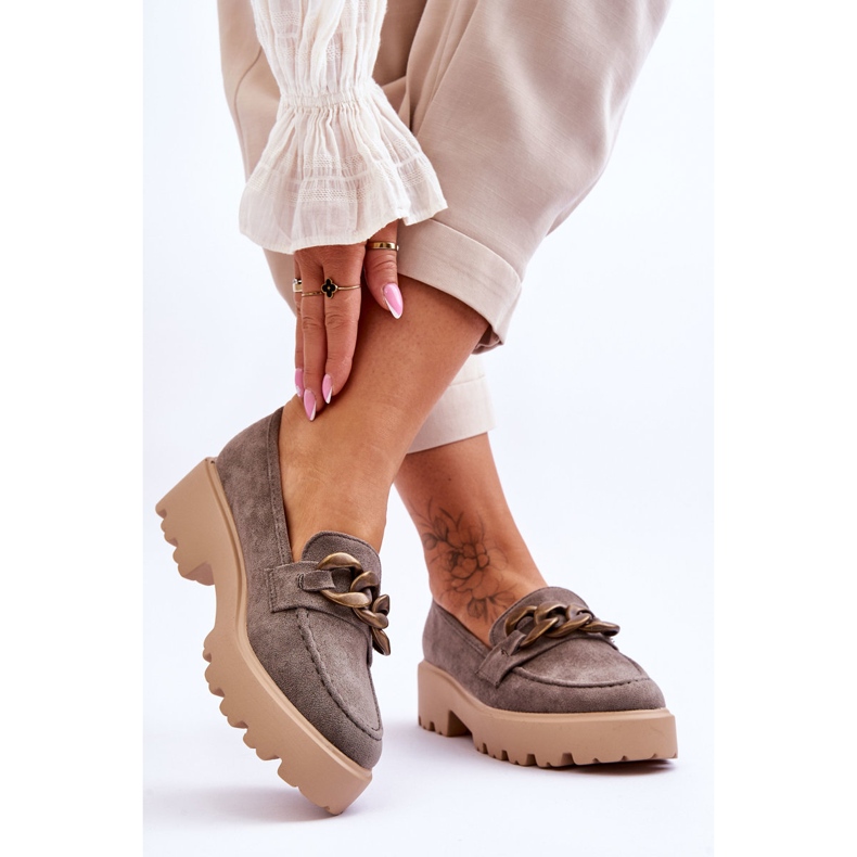 Mocassin Femme Daim S.Barski HX52-222 Gris 2