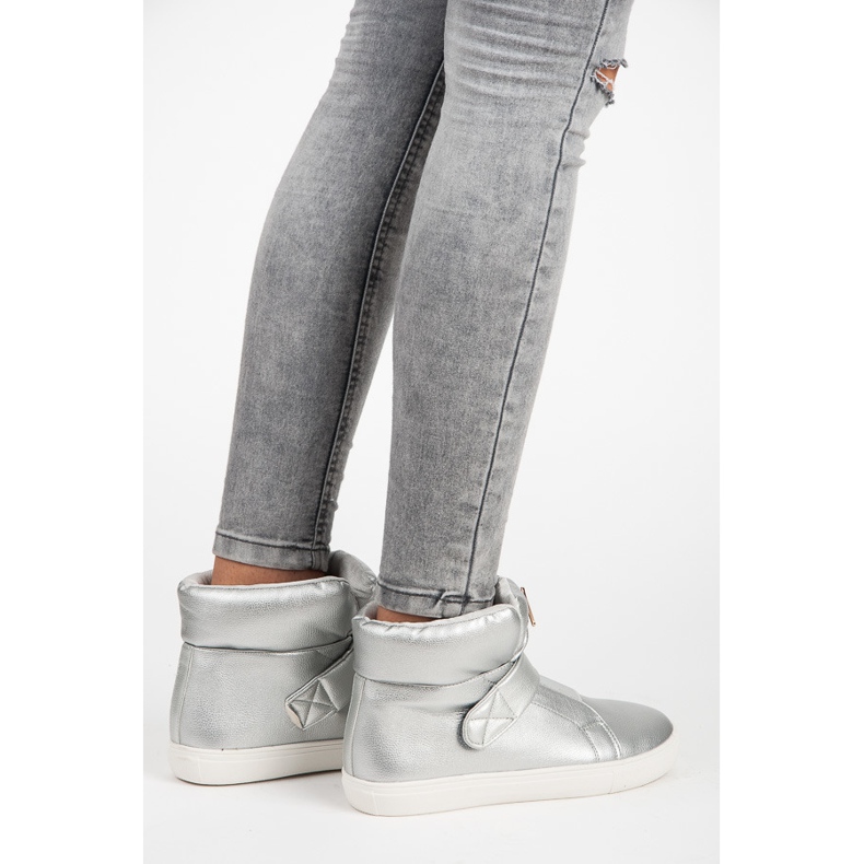 Baskets montantes à scratch gris 1