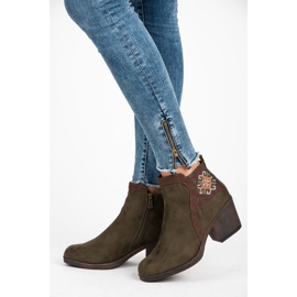 Kylie Bottines à motif ethnique vert 3